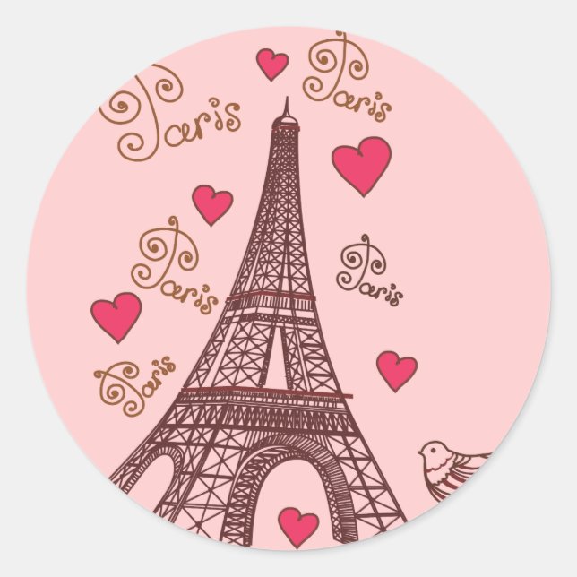 Sticker Rond Ville de l'amour Paris (Devant)