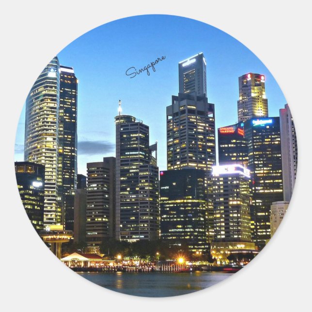 Sticker Rond Ville de Singapour (Devant)