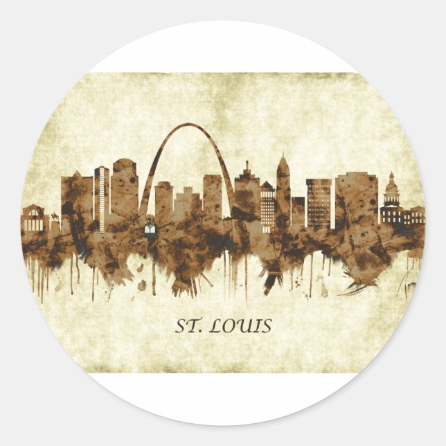 Sticker Rond Ville de St. Louis Missouri (Devant)