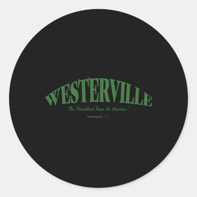 Sticker Rond Ville La Plus Amicale De Westerville En Amérique (Devant)