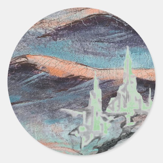 Sticker Rond Ville lumière future (Devant)