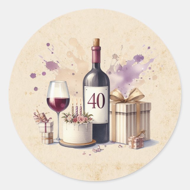 Sticker Rond Vin 40e anniversaire (Devant)