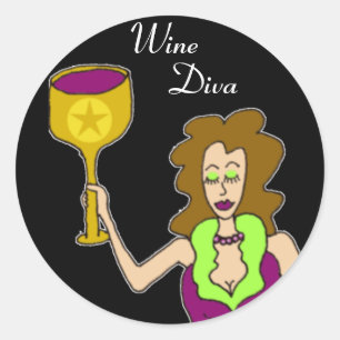 Sticker Rond Vin Diva foncé