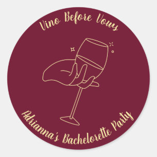 Sticker Rond Vin Vin Vin Vows Bourgogne