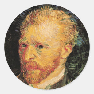 Sticker Rond Vincent van Gogh Autoportrait, Art Vintage