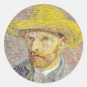 Sticker Rond Vincent van Gogh - Autoportrait avec Casquette de 