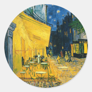 Sticker Rond Vincent van Gogh   Café Terrasse, Place du Forum