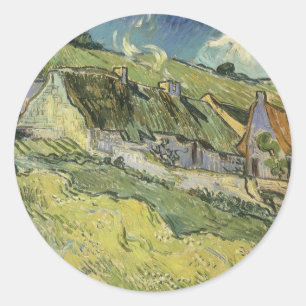Sticker Rond Vincent van Gogh - Chalets à chaume