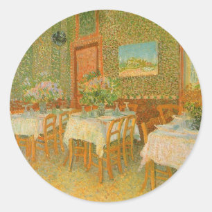 Sticker Rond Vincent van Gogh - Intérieur d'un restaurant