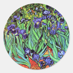 Sticker Rond Vincent Van Gogh - Irises - Art de l'amour des fle