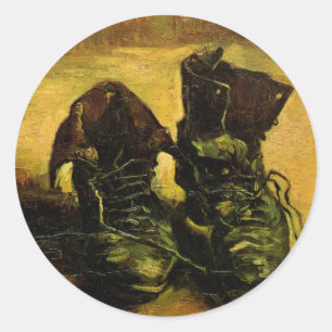Sticker Rond Vincent van Gogh - La vie morte avec une paire de 