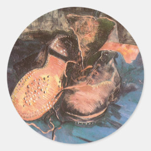 Sticker Rond Vincent van Gogh - La vie morte avec une paire de 