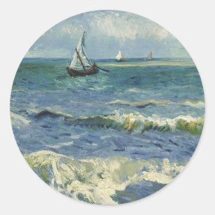 Sticker Rond Vincent van Gogh - Mer Près De Saintes Maries