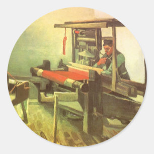 Sticker Rond Vincent van Gogh Tisserand tourné vers la gauche R
