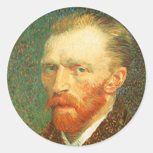 Sticker Rond Vincent van Gogh - Van Gogh Autoportrait (Devant)