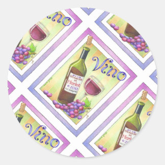 Sticker Rond VINO ! Vous m'avez eu dès MERLOT !