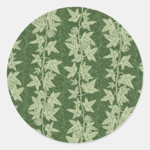 Sticker Rond Vins de lierre de Hedera - motif L_D vert botaniqu