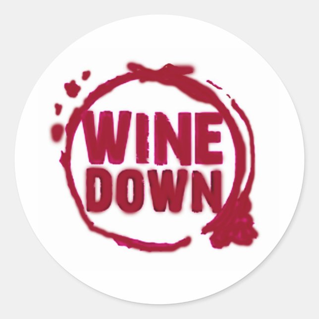 STICKER ROND "VINS EN DESSOUS"....CONCEPTION DE LA PIÈCE À VIN (Devant)