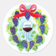 Vins rouges Vins de Vacances Wreath avec Verre à v