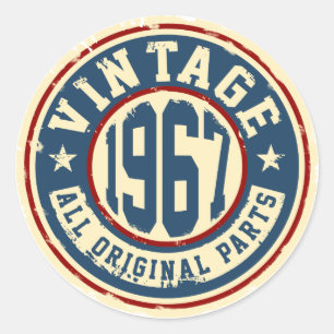 Sticker Rond Vintage 1967 Toutes les pièces originales