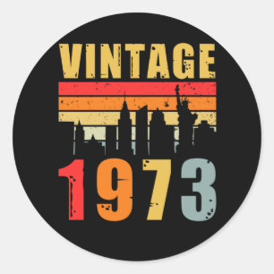 Sticker Rond Vintage 1973 Fait En 1973