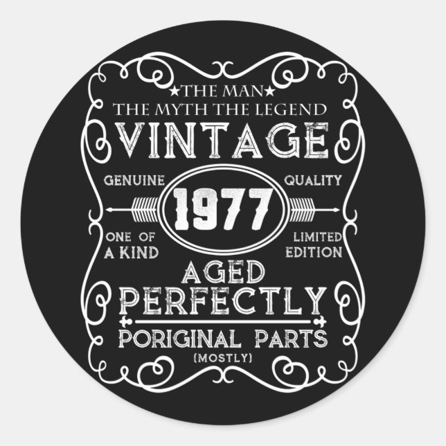 Sticker Rond Vintage 1977 (Devant)