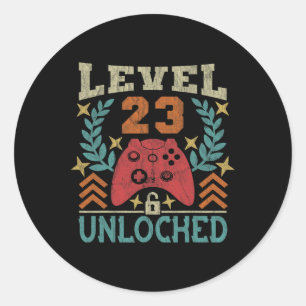Sticker Rond Vintage 23e anniversaire Cadeau 23 ans Garçon fill