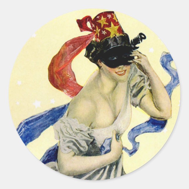 Sticker Rond Vintage 4 juillet Patriotique (Devant)
