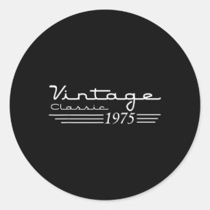 Sticker Rond Vintage 50e anniversaire Décorations Vintage 1975 