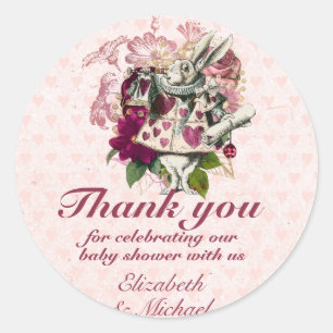 Sticker Rond Vintage Alice au Pays des merveilles Tea Party