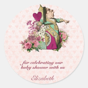 Sticker Rond Vintage Alice au Pays des merveilles Tea Party