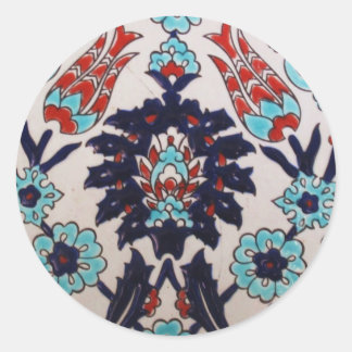 Sticker Rond VINTAGE antique ottoman tuile turque TULIP