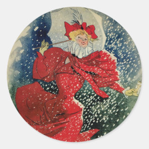 Sticker Rond Vintage Art Nouveau Pastilles Geraudel Chute de to