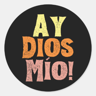 Sticker Rond Vintage Ay Dios Mio Cinco De Mayo