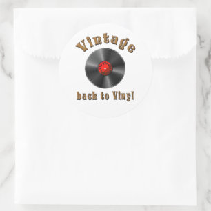Sticker Rond Vintage - Back to Vinyl, the record is back