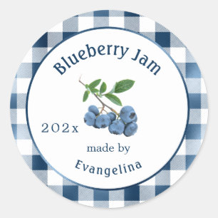 Sticker Rond Vintage Bleu Bleu Confiture Canne