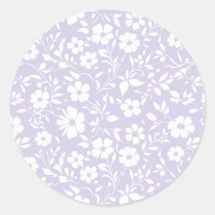 Sticker Rond Vintage Bloom Neutre - Lavande Poussiéreuse