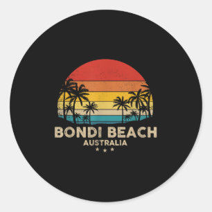Sticker Rond Vintage Bondi Beach - Australie Beach Souvenir