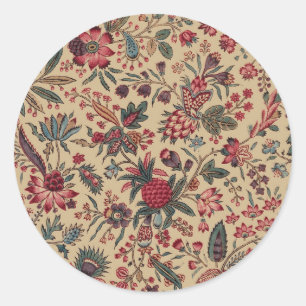 Sticker Rond Vintage Broderie Antique Florale Ameublement