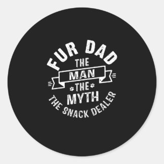 Sticker Rond Vintage Chien Papa Homme Mythe Snack Dealer Père D