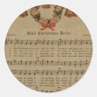 Sticker Rond Vintage Christmas Carol
