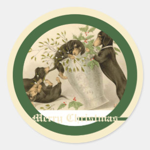 Sticker Rond Vintage Christmas Victorian