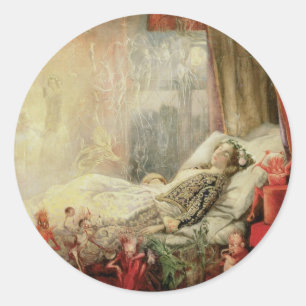 Sticker Rond Vintage conte de fées, des trucs dont les rêves so