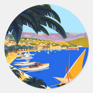 Sticker Rond Vintage Côte d'Azur