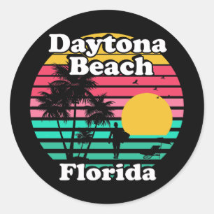 Sticker Rond Vintage Daytona Beach Floride