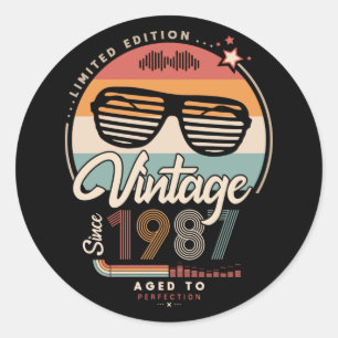 Sticker Rond Vintage depuis 1987