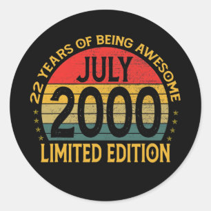 Sticker Rond Vintage édition limitée Décoration d'anniversaire 