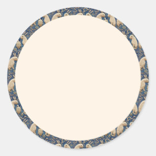 Sticker Rond Vintage Espagnol Carrelage Animal Rabat Tortue Ble
