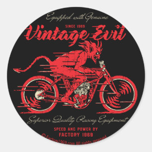 Sticker Rond Vintage Evil VE018A