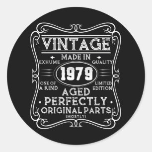 Sticker Rond Vintage Fabriqué En 1979 Retro Classic